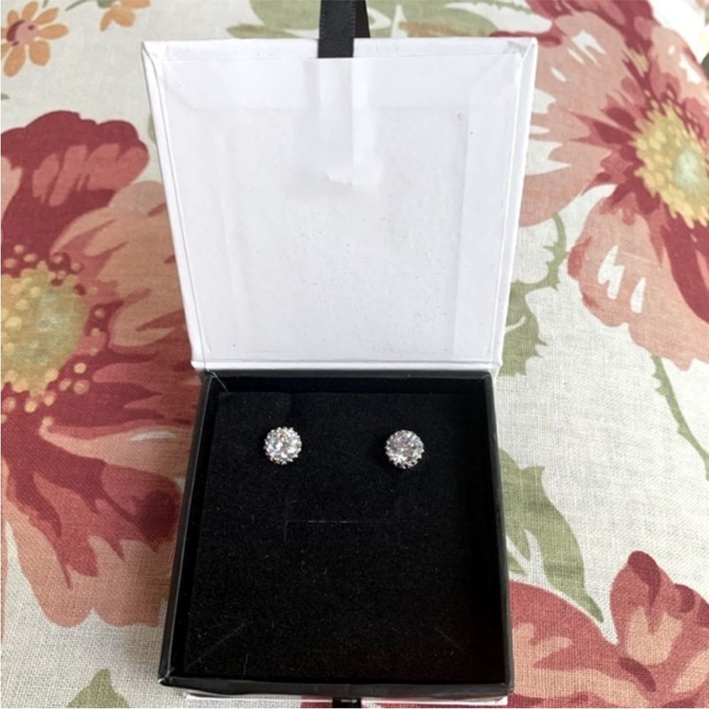 Cate & Chloe Silver Plated Cubic Zirconia Earrings - Picture 2 of 12